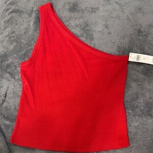 Pilcro Brand Red One-Shoulder Top NWT MED